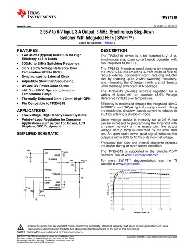 Texas Instruments TPS54319 Datasheet