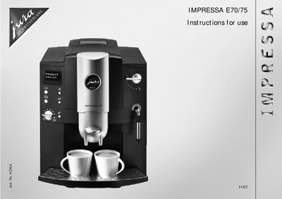 Jura Impressa E70/75 Instructions for Use - cover page