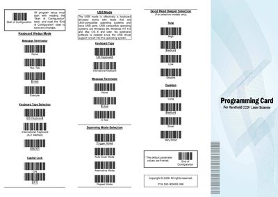 Programming Card Handheld CCD/Laser Scanner Programming Manual - cover page