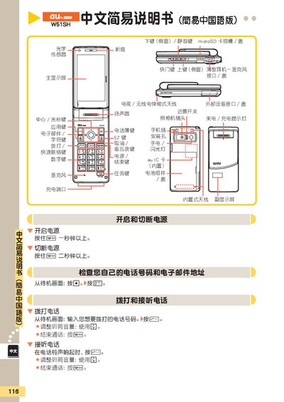au W51SH Phone User Manual - cover page