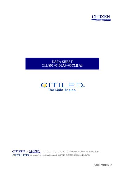 CITILED CLL801-0101A7-65CM1A2 Data Sheet - cover page