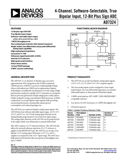 Analog Devices AD7324 Datasheet