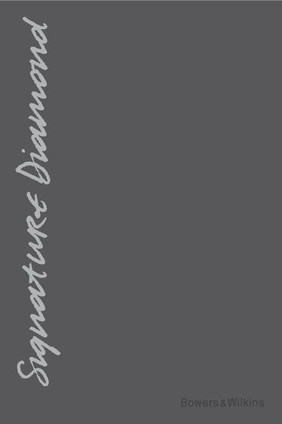 B&W Signature Diamond Owner's Manual - cover page