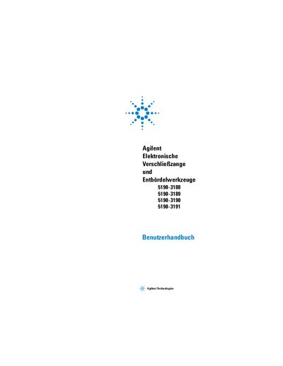 Agilent 5190 Electronic Crimping and Decapping Tools User Manual - cover page