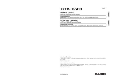 Casio CTK-3500 Digital Keyboard User Manual - cover page