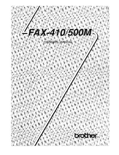 Brother FAX-410 User Manual - cover page