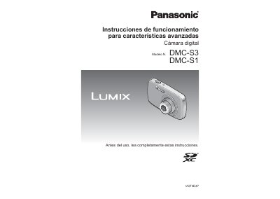 Panasonic DMC-S3/DMC-S1 Advanced Features Operation Manual - cover page