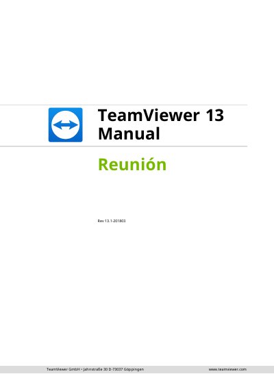 TeamViewer 13 Meeting User Manual - cover page