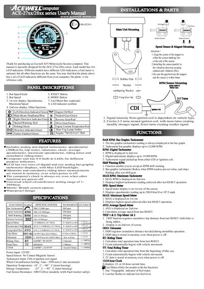Acewell ACE-27xx/28xx Series User Manual - cover page
