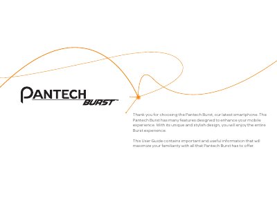 Pantech Burst User Guide - cover page