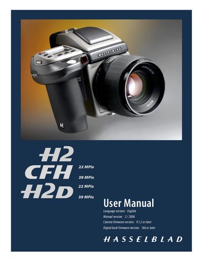 Hasselblad H2 User Manual - cover page
