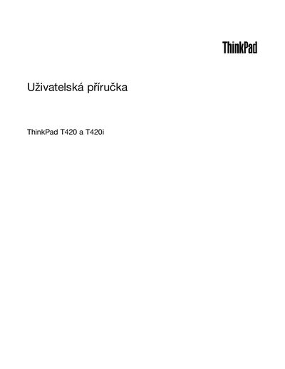 Lenovo ThinkPad T420/T420i User Manual - cover page