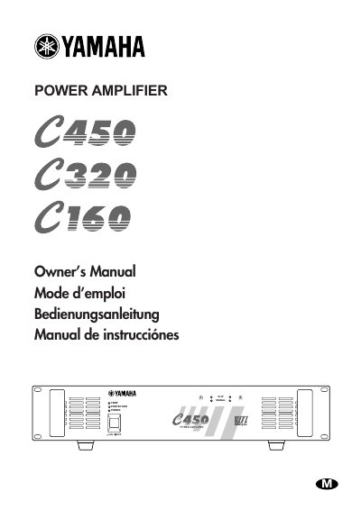 Yamaha C450/C320/C160 Power Amplifier Owner's Manual - cover page