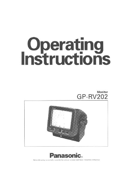 Panasonic GP-RV202 Rear View Monitor User Manual - cover page