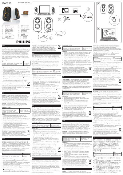 Philips SPA3210 Multimedia Speakers User Manual