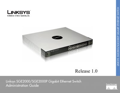 Linksys SGE2000/SGE2000P Gigabit Ethernet Switch User Manual
