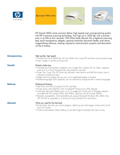 HP Scanjet 7400c Series User Manual - cover page