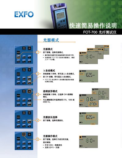 FOT-700 Fiber Optic Tester Quick Start Guide - cover page
