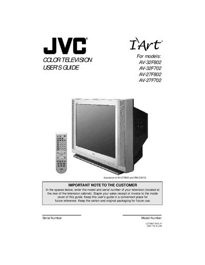 JVC AV-32F802/AV-32F702/AV-27F802/AV-27F702 Color Television User Guide - cover page
