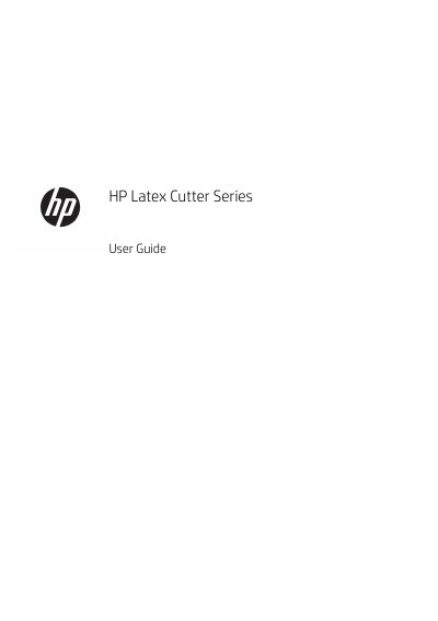 HP Latex Cutter Series User Guide - cover page