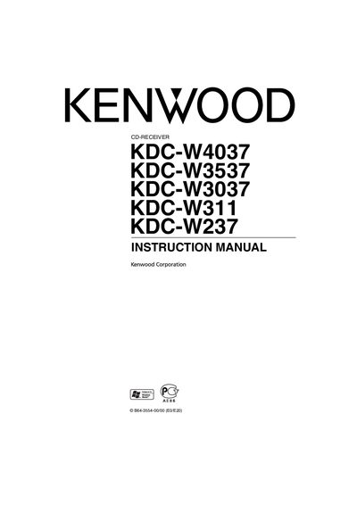 KENWOOD CD-receiver KCD-W4037 instruction manual - cover page