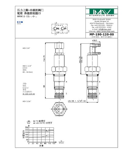 IMAV VRV11-12 Hydraulic Valve Manual