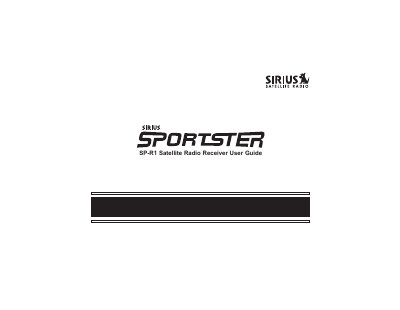 Sirius Sportster SP-R1 Portable Plug-n-Play Receiver User Guide - cover page