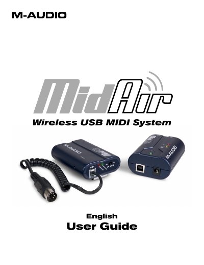 M-Audio MidAir Wireless USB MIDI System User Guide - cover page