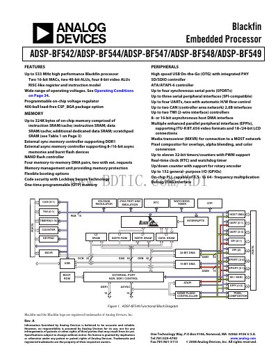 Analog Devices ADSP-BF548 Handbook - cover page