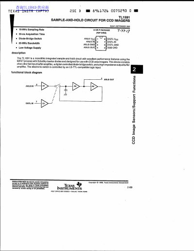 Texas Instruments TL1591 Sample-and-Hold Circuit Datasheet