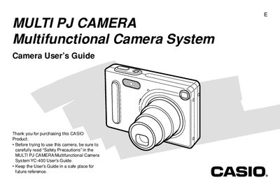 Casio YC-400 Multi PJ Camera User's Guide - cover page