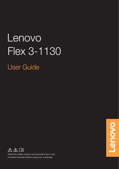 Lenovo Flex 3-1130 User Guide - cover page
