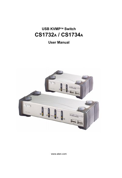 ATEN CS1732A/CS1734A USB KVMP Switch User Manual - cover page