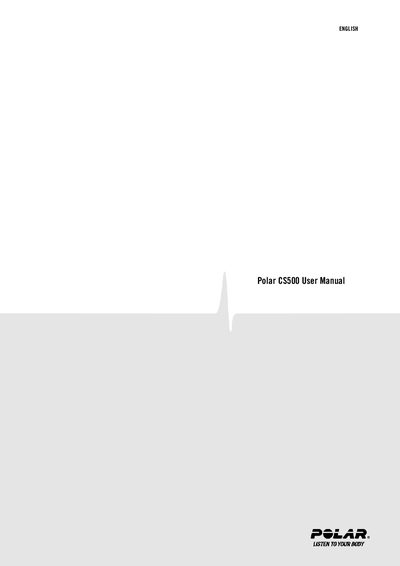 Polar CS500 User Manual