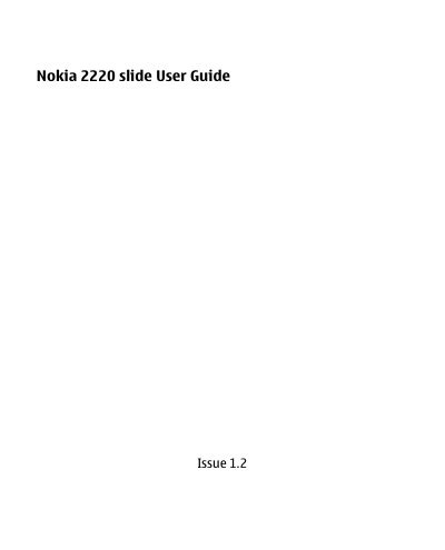 Nokia 2220 slide User Guide - cover page