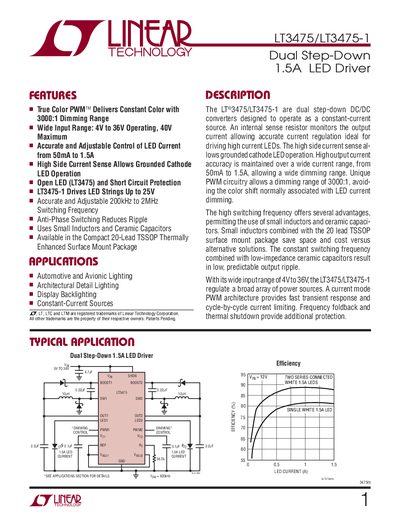 Linear Technology LT3475/LT3475-1 User Manual - cover page