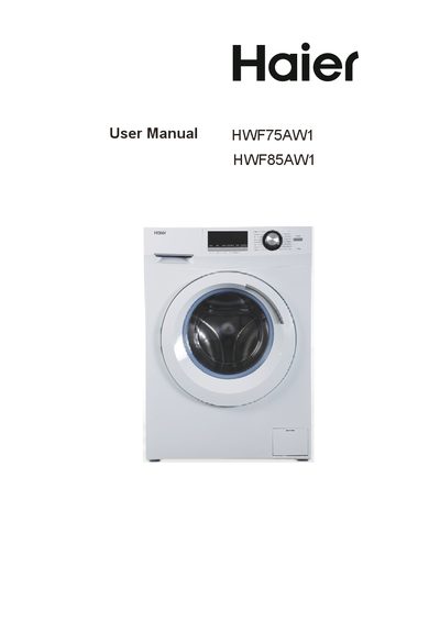 Haier HWF75AW1 / HWF85AW1 Washing Machine User Manual - cover page