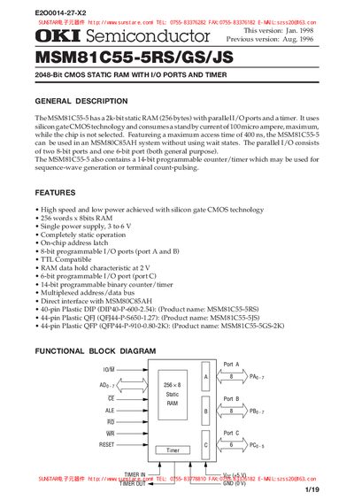 OKI MSM81C55-5RS/GS/JS Semiconductor Manual - cover page