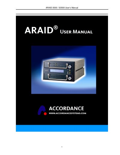 ARAID 3500 / S3500 User Manual - cover page