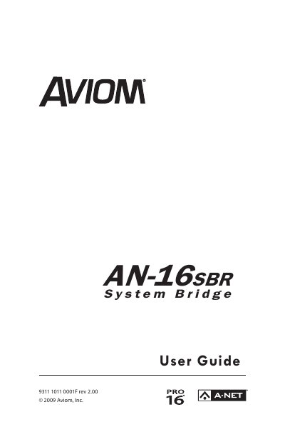 Aviom AN-16SBR System Bridge User Guide - cover page