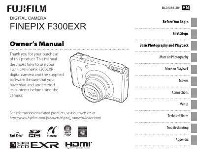 FUJIF300EXR F305EXR DIGITAL CAMERA owner's manual - cover page