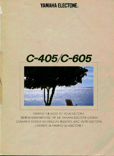 Yamaha C-405/C-605 Electone Owner's Manual - cover page
