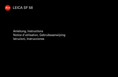 Leica SF 58 Flash User Manual - cover page