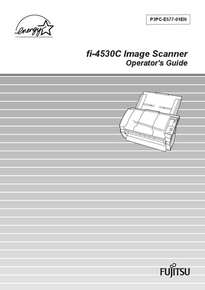 Fujitsu fi-4530C Image Scanner Operator's Guide - cover page