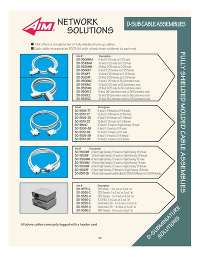 Aim D-Sub Cable Assemblies Product Leaflet - cover page