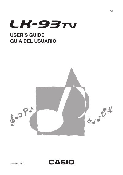 Casio LK-93TV Electronic Musical Instrument User's Guide - cover page