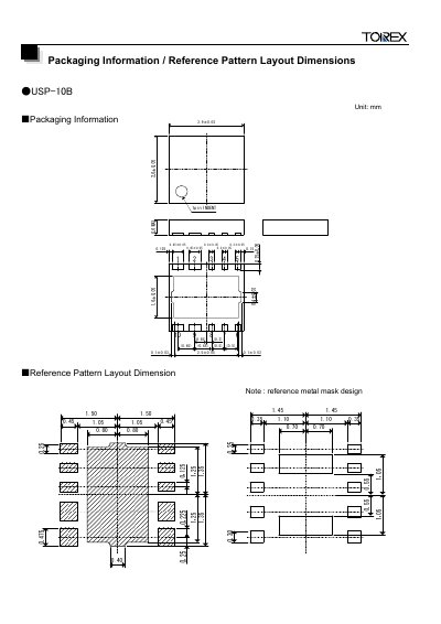 Torex USP-10B Packaging Information - cover page