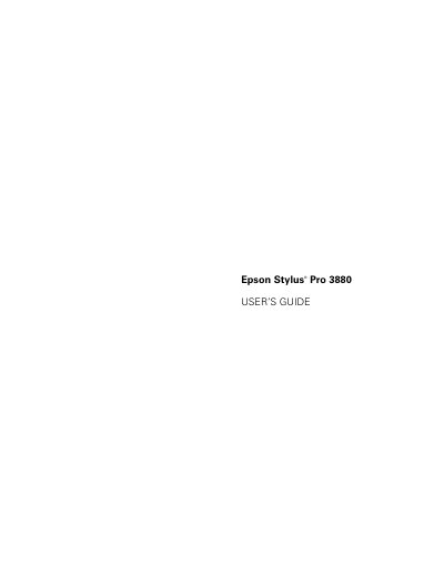 Epson Stylus Pro 3880 User Guide