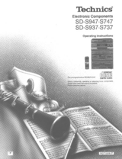 Technics SD-S947/S747/SD-S937/S737 Operating Instructions - cover page