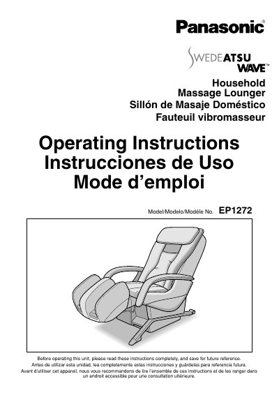 Panasonic EP1272-MUL Manual - cover page